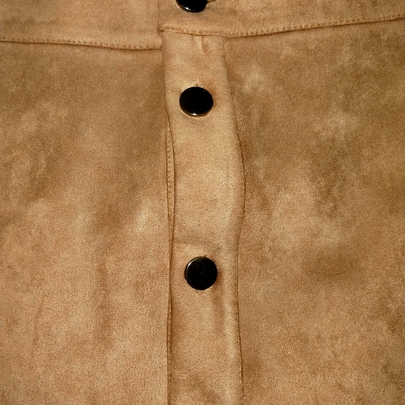 Tan suede mini skirt size XL - Picture 6 of 7